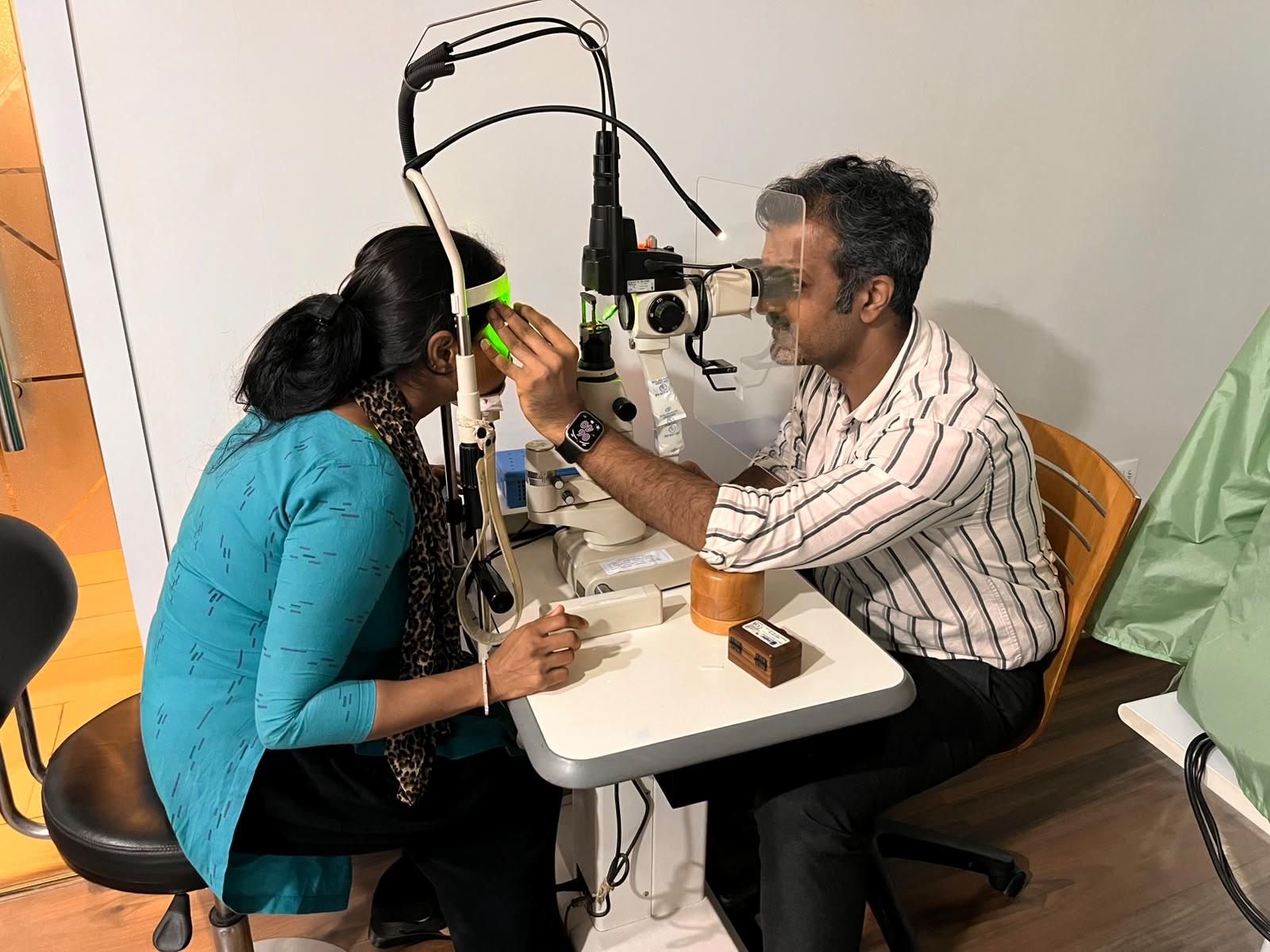 An ophthalmic laser procedure in progress at Rana Eye Centre