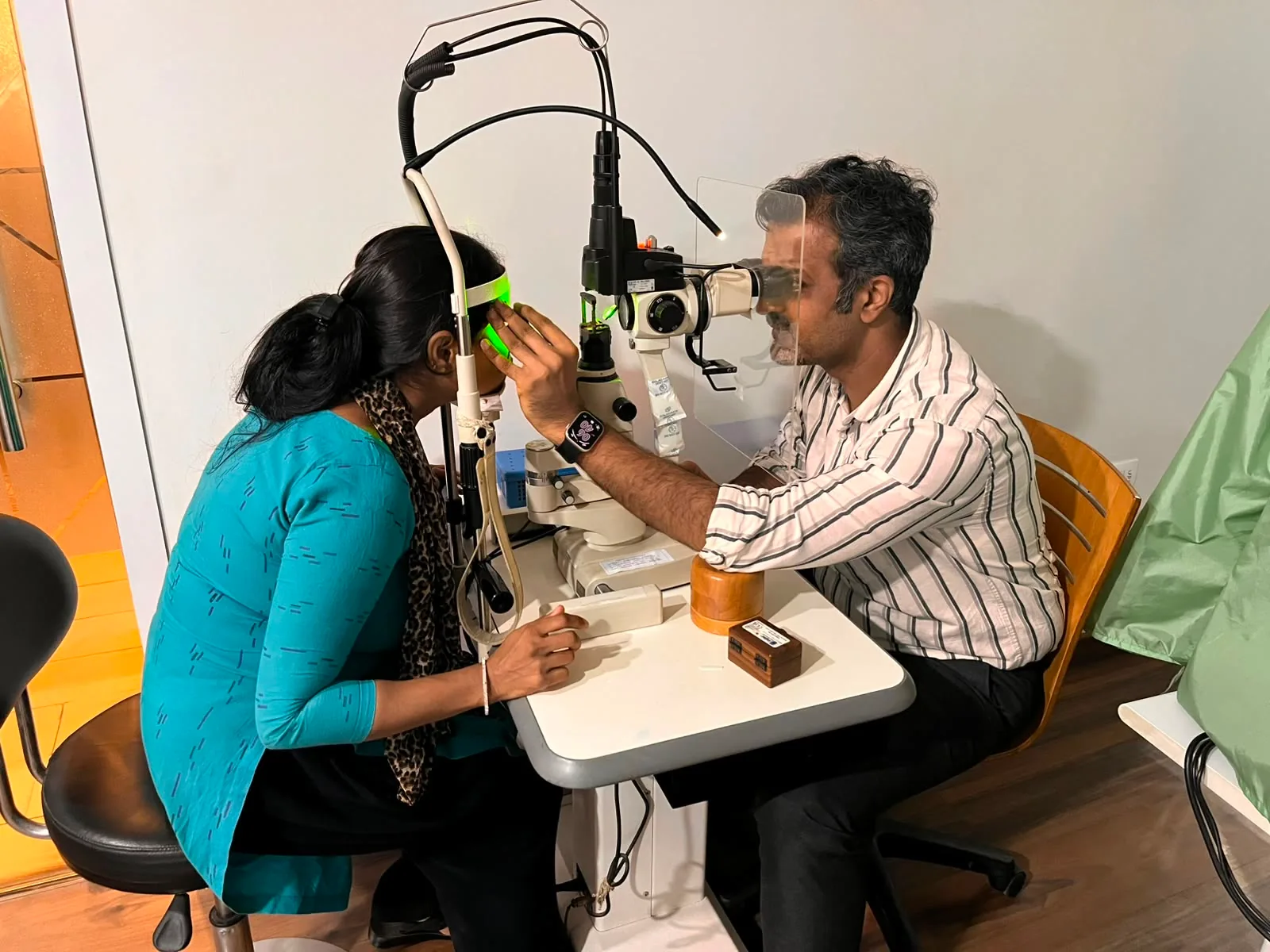 An ophthalmic laser procedure in progress at Rana Eye Centre