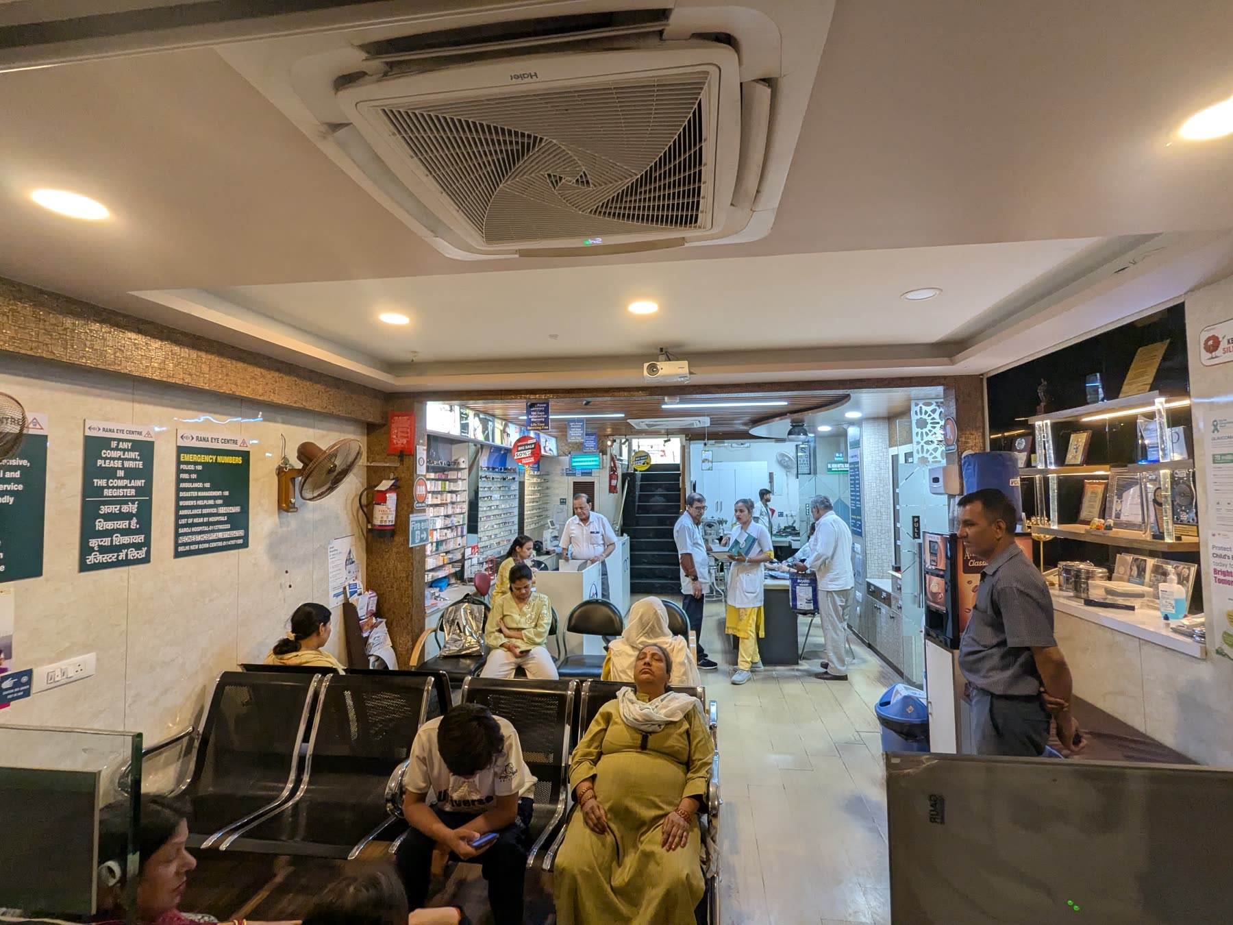 Patients and families in the Rana Eye Centre waiting area